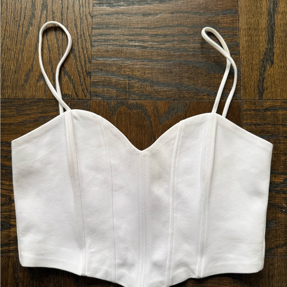 Zara White Corset Crop Top - S